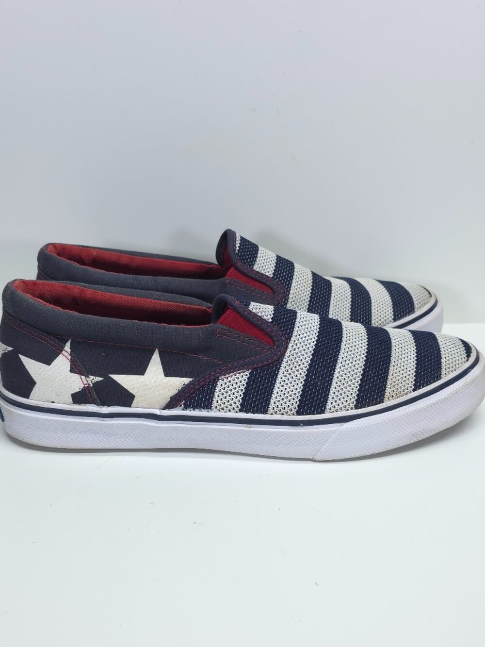 Sperry Top-Sider American Flag Slip On Shoes Men's 10 Patriotic Canvas